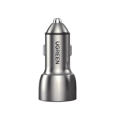 Cargador de Auto 52.5W | Puerto USB-A y USB-C | Carga Rápida | Compatible con Vehículos de 12 y 24 VCD | PD3.0 + QC3.0 | Chip Inteligente | Diseño Compacto  Mayor Eficiencia Energética | Caja de Aluminio.