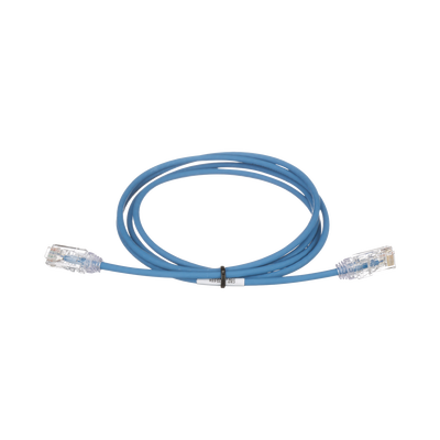 Cable de Parcheo TX6, UTP Cat6, Diámetro Reducido (28AWG), Color Azul, 0.91 metros (3 pies)