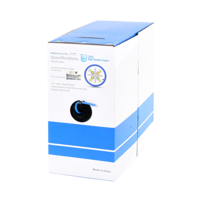 Bobina de Cable de 305 Metros (1000 Pies) Cat6, CM, 24 AWG, Alto Rendimiento, ETL, UL, Color Azul, Super Flexible, para Aplicaciones de Videovigilancia, Video HD, y Redes de Datos. Uso Interior